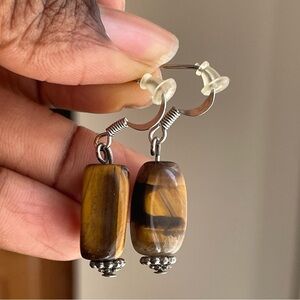 Tiger Eye Drop Dangle Earrings
